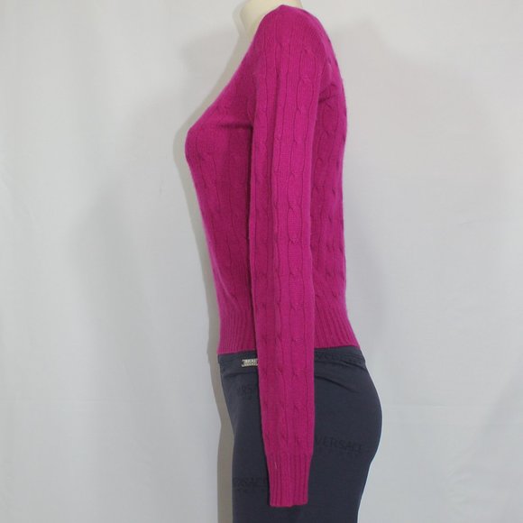 Ralf Lauren Knit  Sweater 100% Cashmere Round Neck Slim  fit  Pink  Medium - Picture 3 of 8